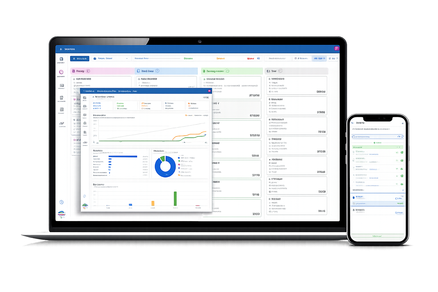 Atriuum Stax Acquisitions Workspace app screens on tablet and phone